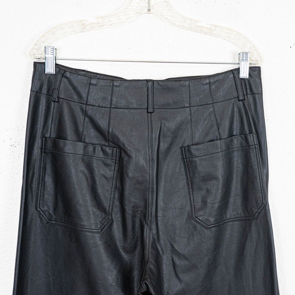 Maeve The Colette Faux Leater pants Wide Leg Black size 32 - Picture 5 of 9